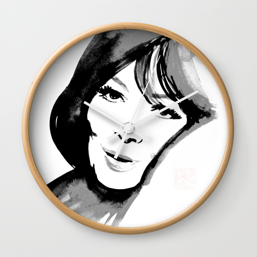 Juliette Greco Wall Clock By Pechanesumie Society6