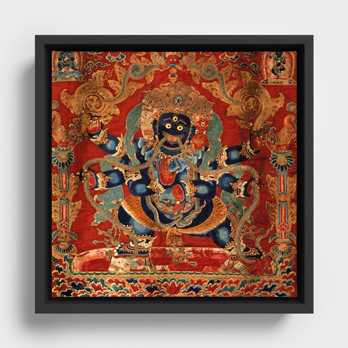 Vajrapani Bodhisattva Buddhist Deity Mahachakra Framed Canvas