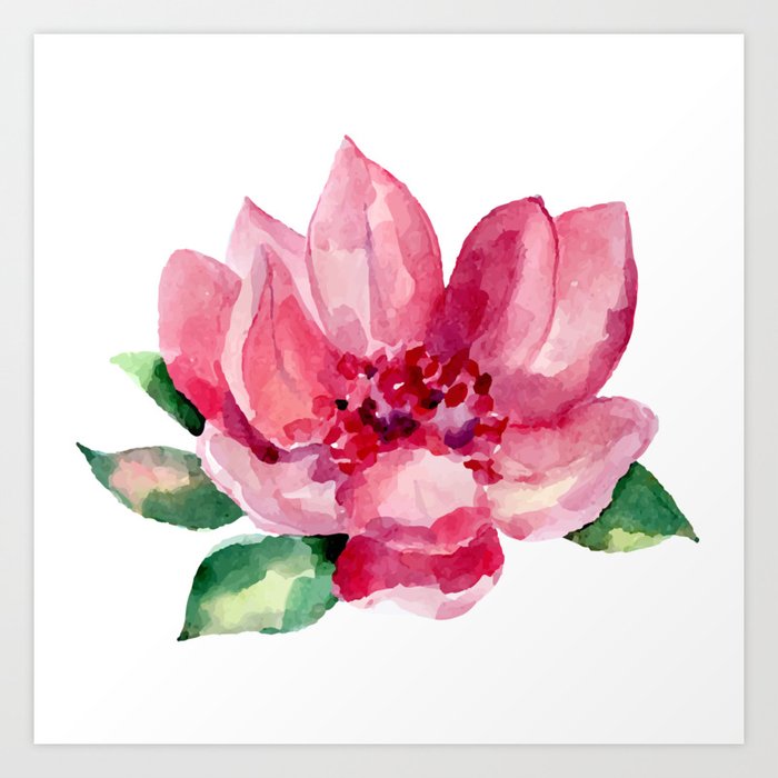 Beautiful Rose Painted Art Print By Casualforyou Society6