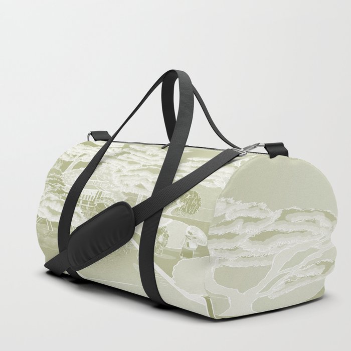 Japan Mural - Reverse Frosted Celadon Duffle Bag