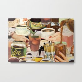 Wake Up and Smell the Coffee Metal Print | Curated, Vintage, Collage, 70S, Graphic, Icedcoffee, Cafe, Coffee, Flatwhite, Drink 