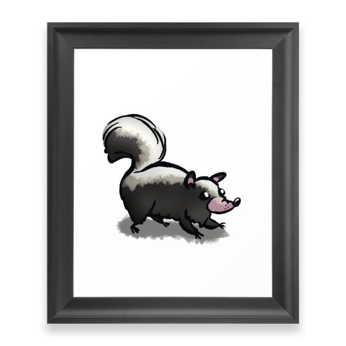 Skunk Framed Art Print by clyendi