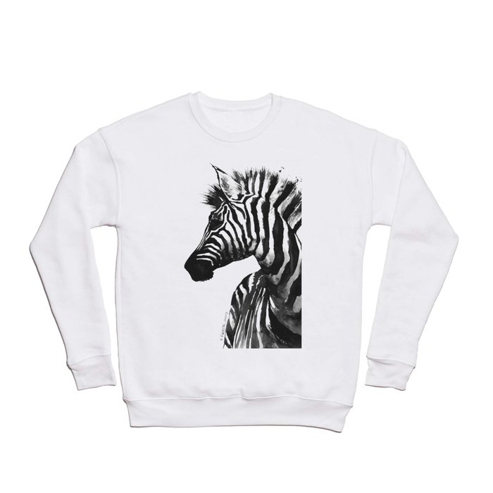 Zebra head - watercolor art Crewneck Sweatshirt