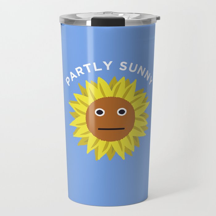 Partly Sunny Sunflower - Blue Sky Blue Travel Mug