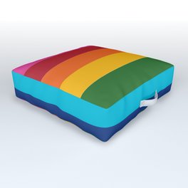 Gilbert Baker Original Pride Flag Outdoor Floor Cushion | Gilbertbaker, Orange, Digital, Indigo, Violet, Pscsco, Hotpink, Pulaskishepherd, Prideflag, Graphicdesign 