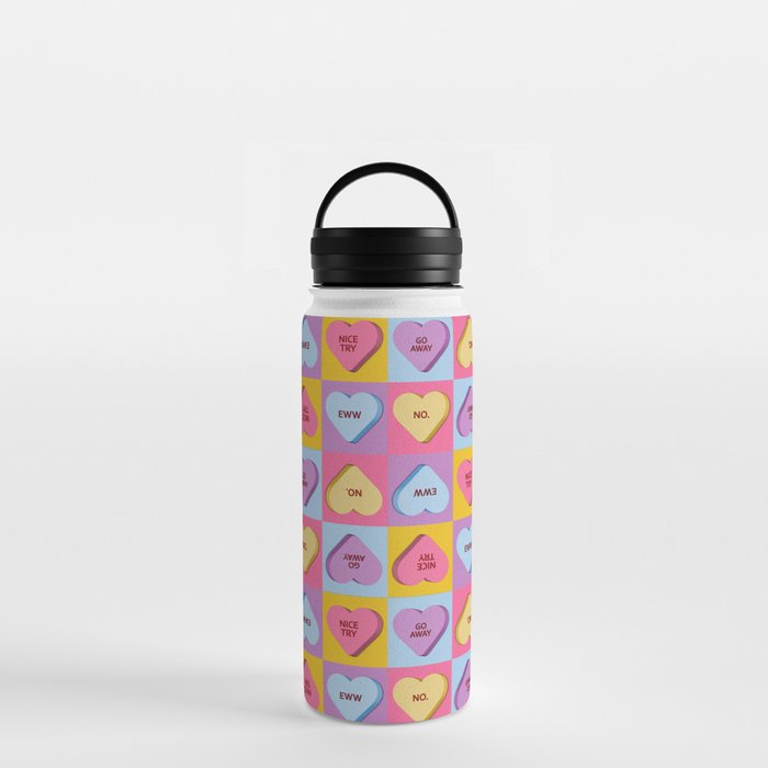 Mean Valentine's Candy Hearts 2 Water Bottle