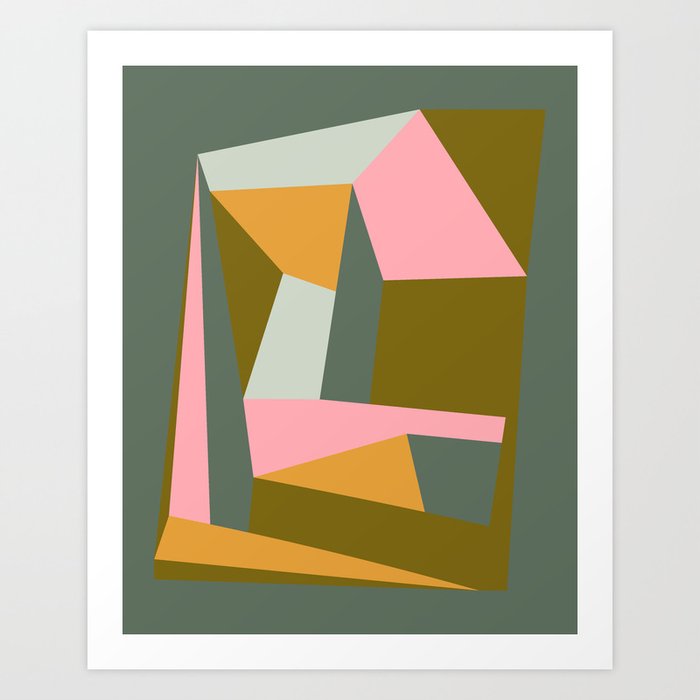 Abstraction 7 | Pink and Green Art Print