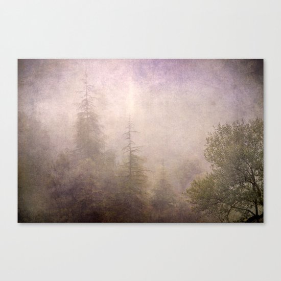 "Mistery forest. Foggy". Retro serie Canvas Print