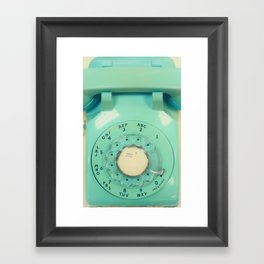 Teal Phone Framed Art Print