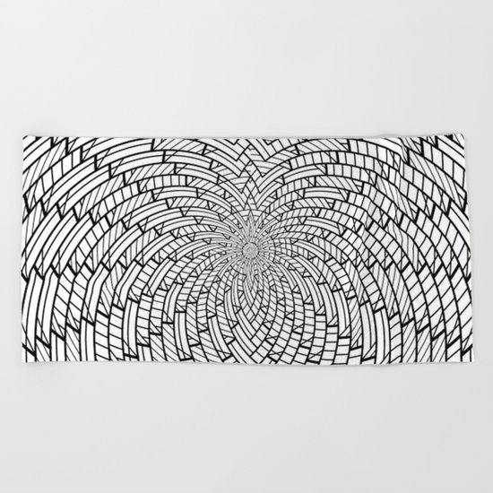 sweeping black and white 3 Beach Towel