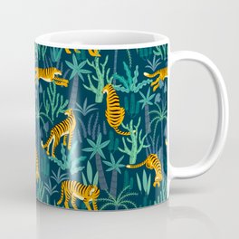 Elegant big cats in the jungle tiger print Coffee Mug
