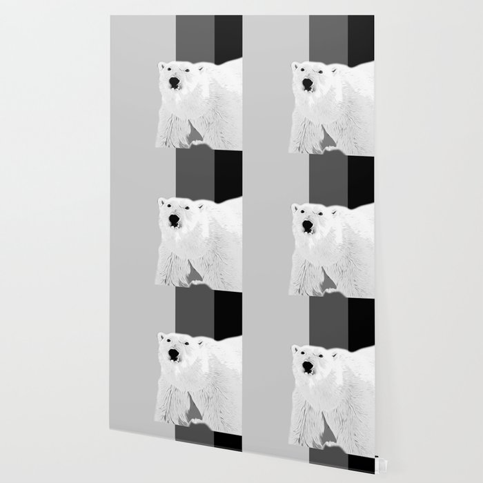 Polar Ice Bear Vector Art Black White Wallpaper By Gxp Design