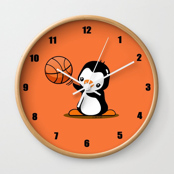 Basketball Penguin (2) Wall Clock