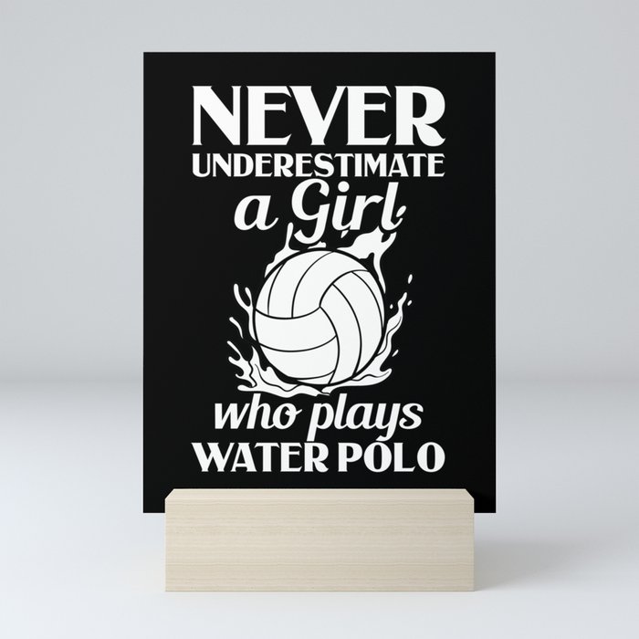 Water Polo Ball Player Cap Goal Game Mini Art Print