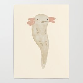 Floating Axolotl Poster