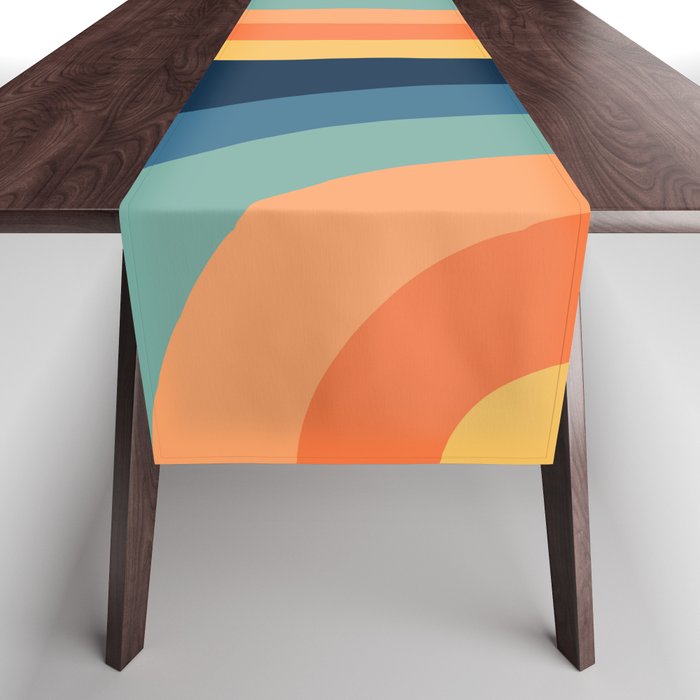 Abstract retro geometry Table Runner