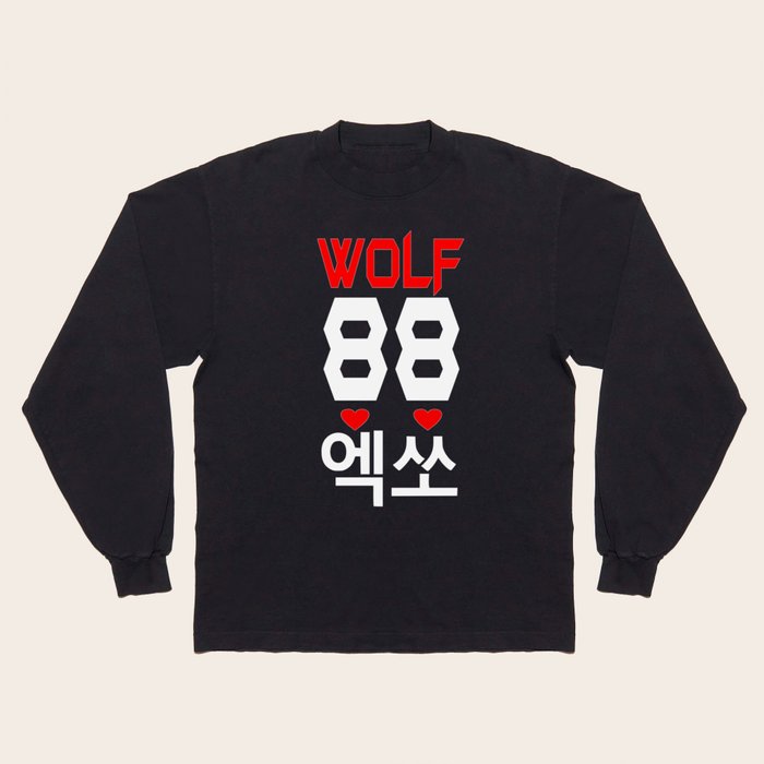 Wolf 88 Awesome KPop Group EXO in Hangeul Long Sleeve T Shirt by