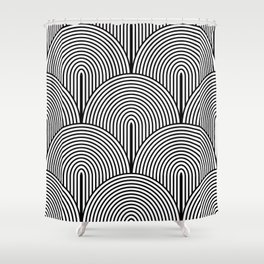 Monochrome shapes geometric seamless pattern Shower Curtain