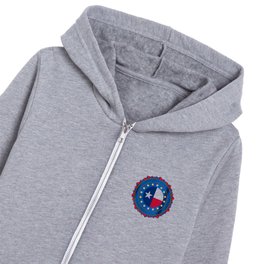 Texas State Flag As A Badge Over White Kids Zip Hoodie