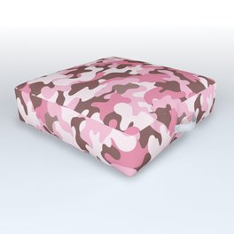 Pink Military Camouflage Pattern Outdoor Floor Cushion