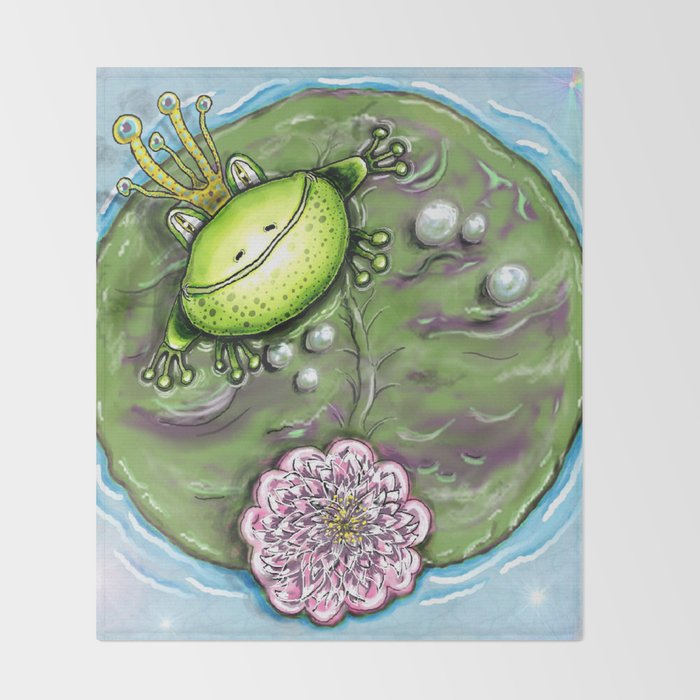 Frog Prince On His Lily Pad Throw Blanket By Amygale Society6
