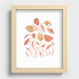 Gouache Flowers Recessed Framed Print
