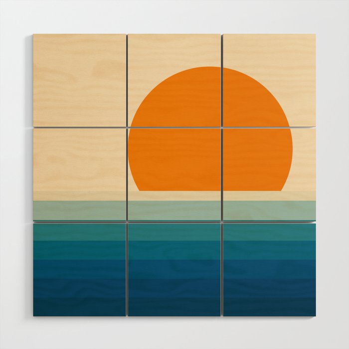 Minimal line landscape #2 Wood Wall Art