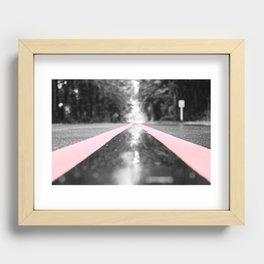 pink strip road Recessed Framed Print