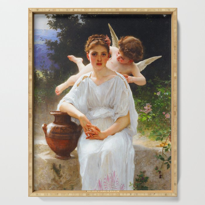 William Adolphe Bouguereau Whisperings of Love 1889 Serving Tray