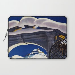 Vintage Engelberg Switzerland Travel Laptop Sleeve