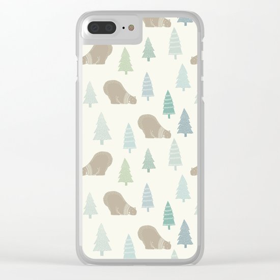 Merry Christmas Polar bear - Animal pattern Clear iPhone Case