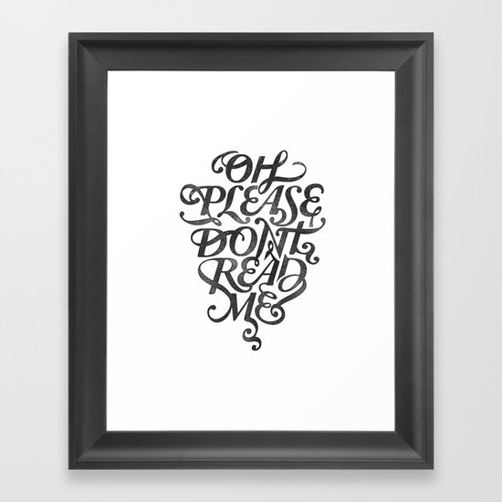Please Don't (white version) Framed Art Print