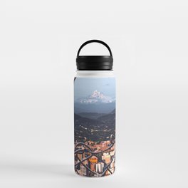 Portland Oregon and Mount Hood Through the Fence Water Bottle