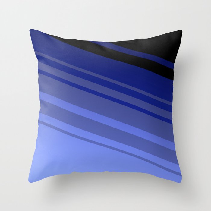 Modern Abstract Striped Colors - Royal Blue Throw Pillow