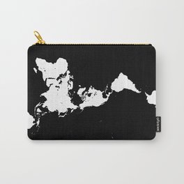 Dymaxion World Map (Fuller Projection Map) - Minimalist White on Black Carry-All Pouch