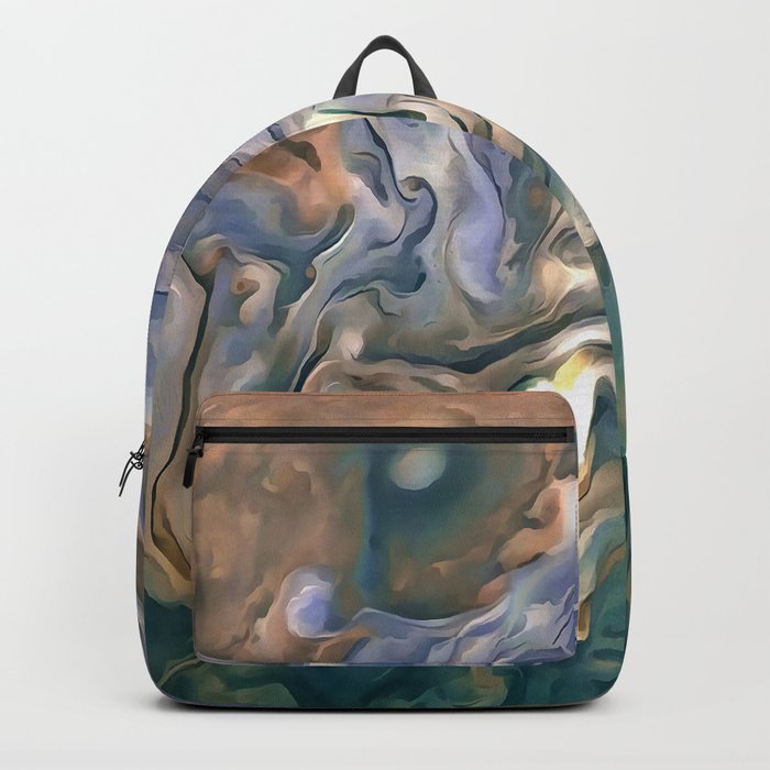 Blue and Calm Seashore Abstract Art Backpack