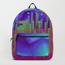 Amperage Backpack | Contrast, Blue, Wave, Glitch, Red, Pixel, Abstract, Chaos, Retro, Digitalart 