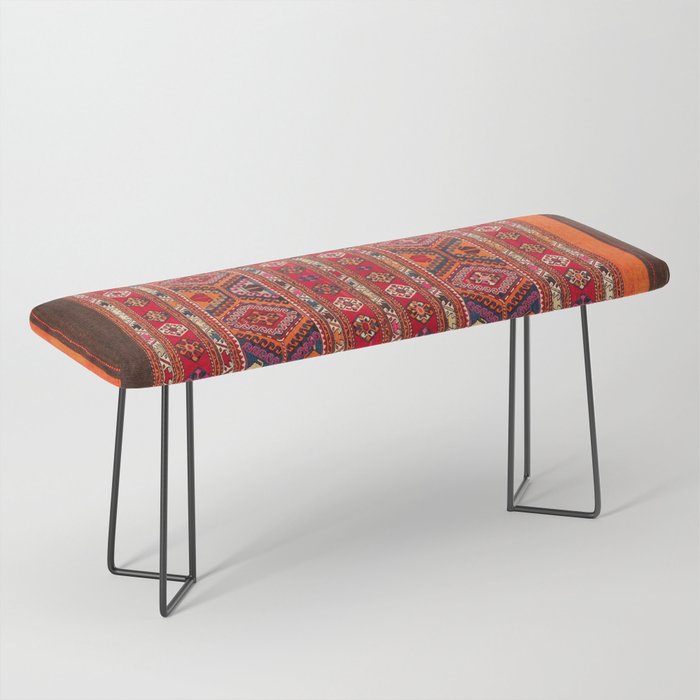 N226 - Bohemian Oriental Traditional Moroccan Fabric Style  Bench