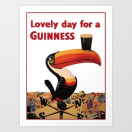 Advertising Vintage Poster - Lovely Day for a Guinness - Beer - Drinks Advertising Vintage Poster Art Print