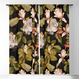 Vintage & Shabby Chic - Midnight Magnolia Botanical Garden Blackout Curtain