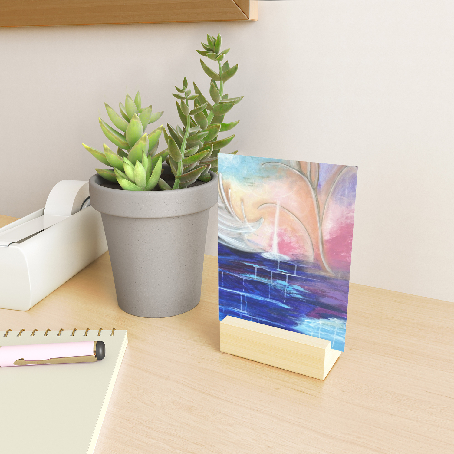 Flourescent Waterfall Painting Waterfall Abstract Blue Pink