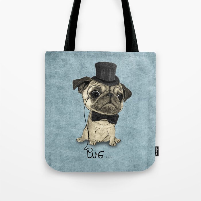 Pug; Gentle Pug (v3) Tote Bag