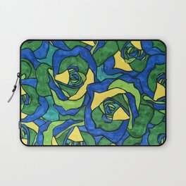 Blue and Green Roses Pattern Laptop Sleeve