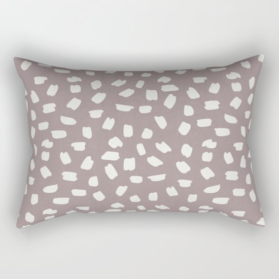 Simply Ink Splotch Lunar Gray on Red Earth Rectangular Pillow