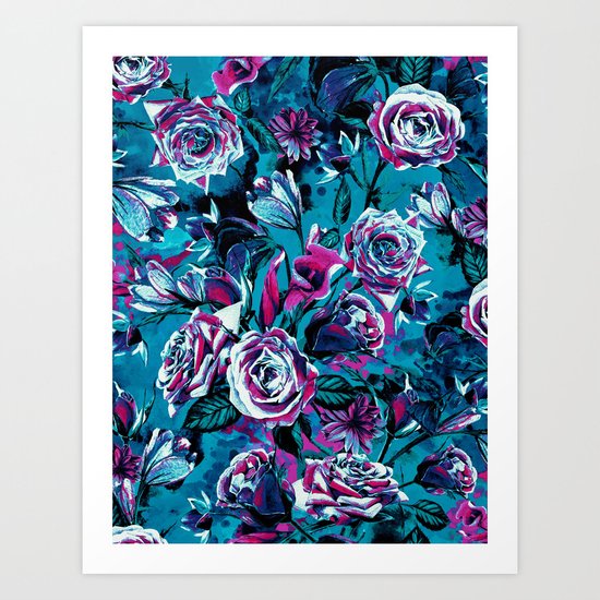 RPE FLORAL VIII BLUE Art Print