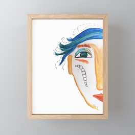 My name is Blue Framed Mini Art Print