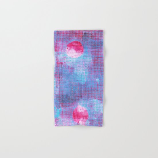 Crimson Clover, Abstract Monoprint Painting Hand & Bath Towel
