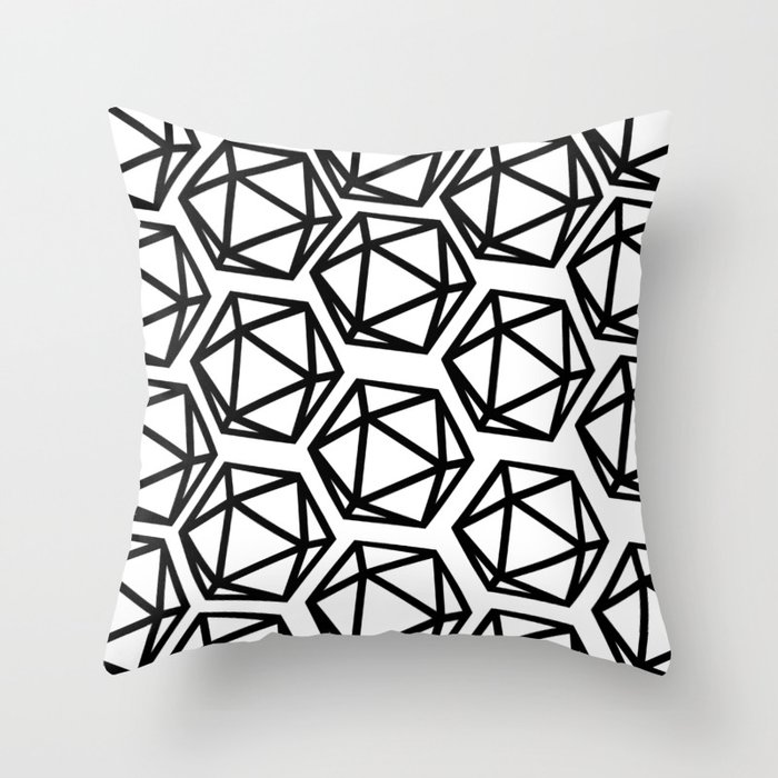 D20 Pattern Large Throw Pillow