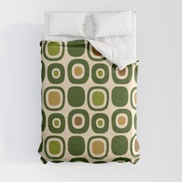 Mid Century Modern Modern Organic Shapes Pattern 321 Green Comforter