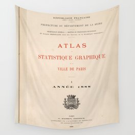 'Atlas Statistique Graphique' French Book Title Page Wall Tapestry